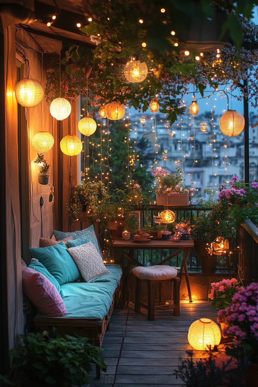 Twinkle Light Balcony