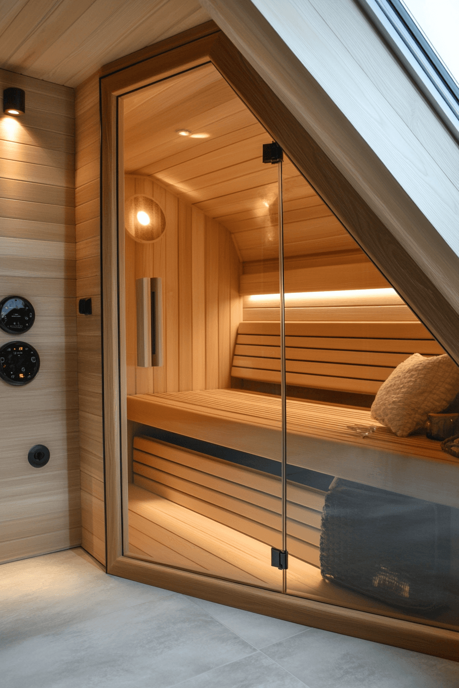 Compact Corner Sauna Setup