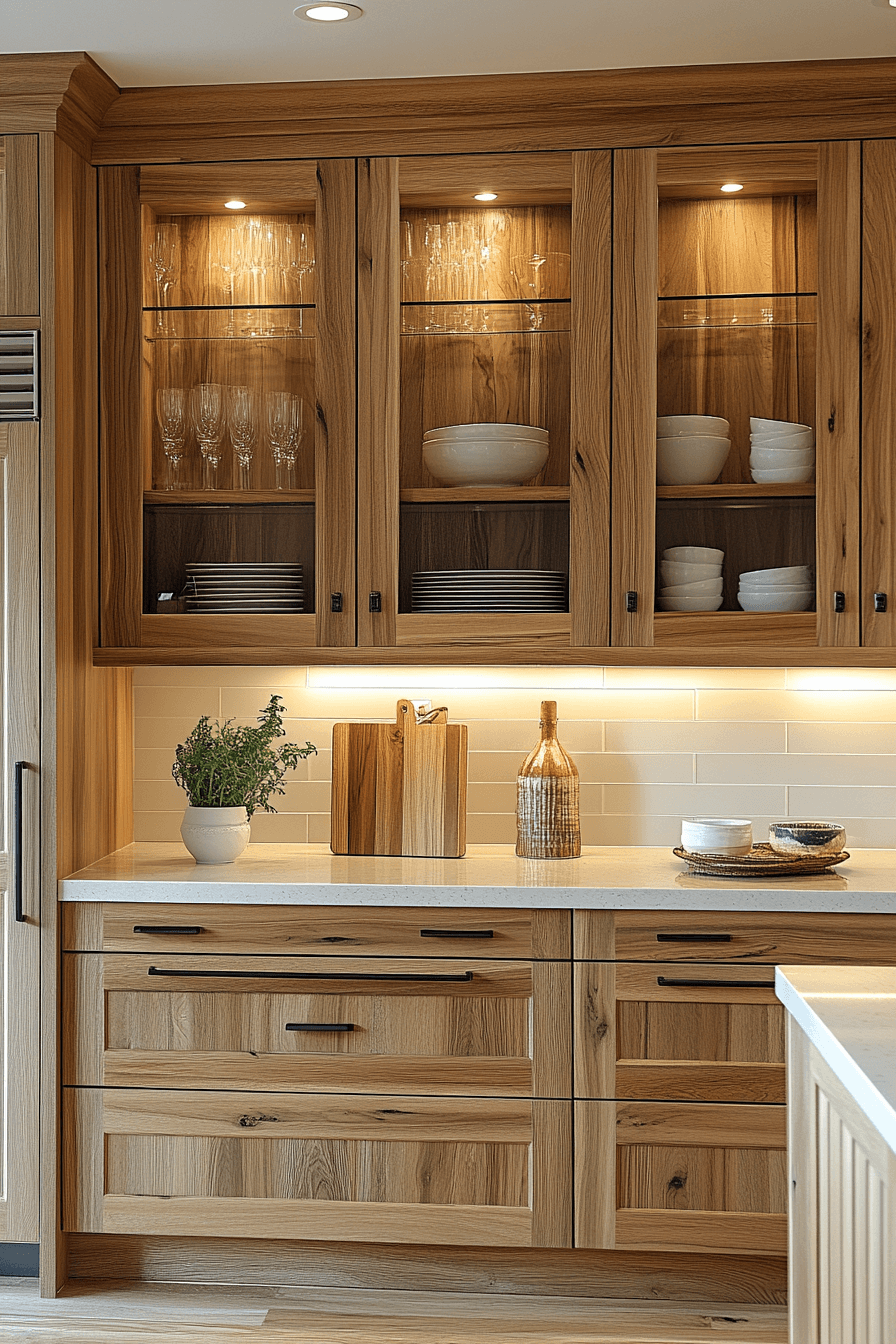 Glass Hickory Cabinet Style