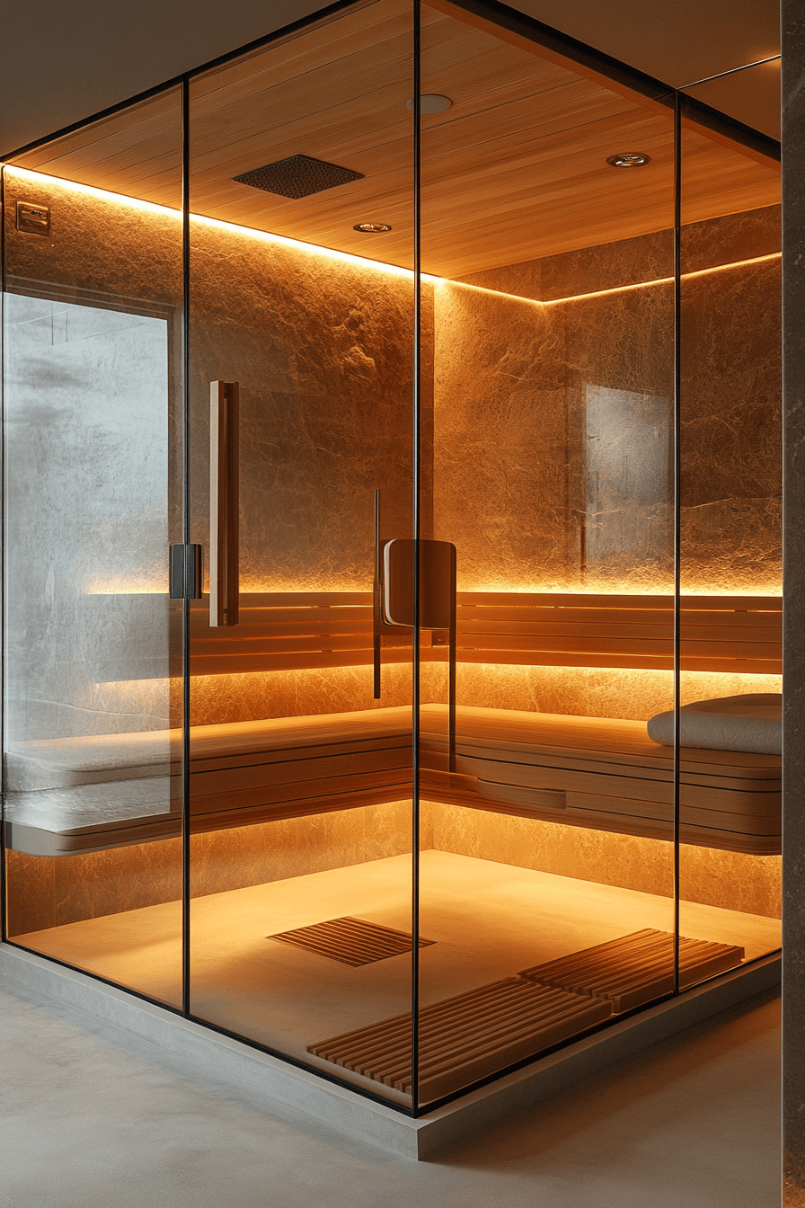 Reflective Sauna Interior Style