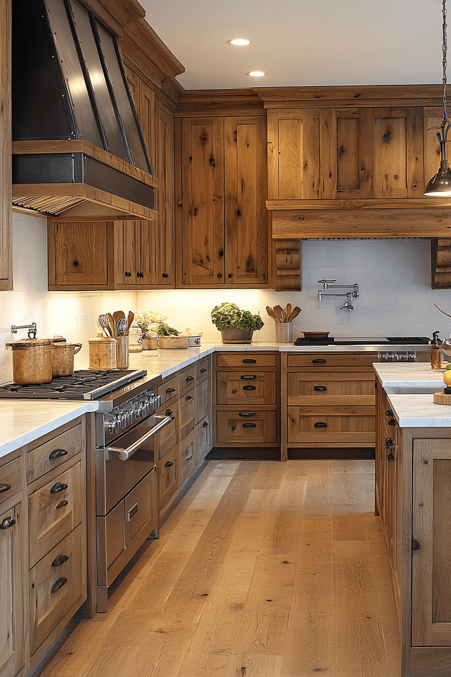 Distressed Hickory Cabinet Look