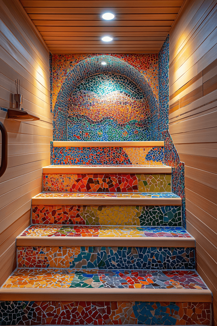 Artistic Mosaic Sauna Style