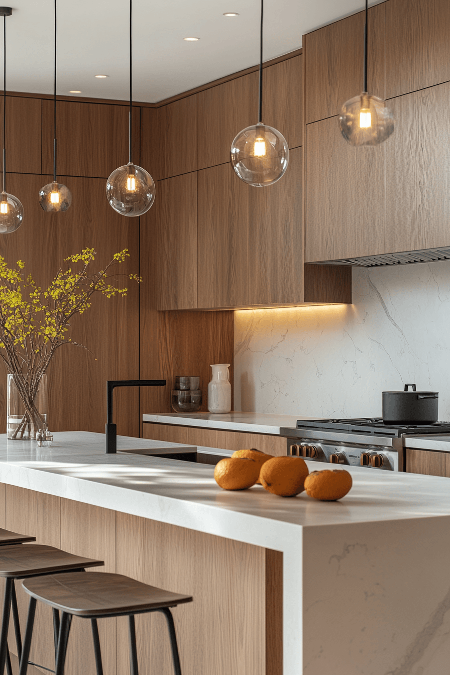 Minimal Hickory Kitchen Style