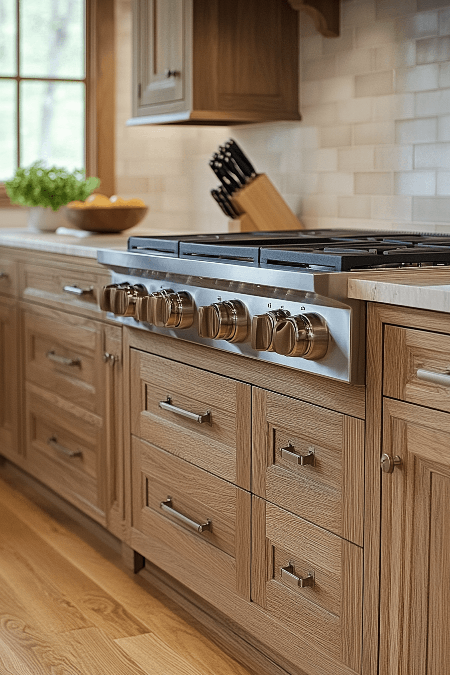 Grain Match Hickory Cabinets