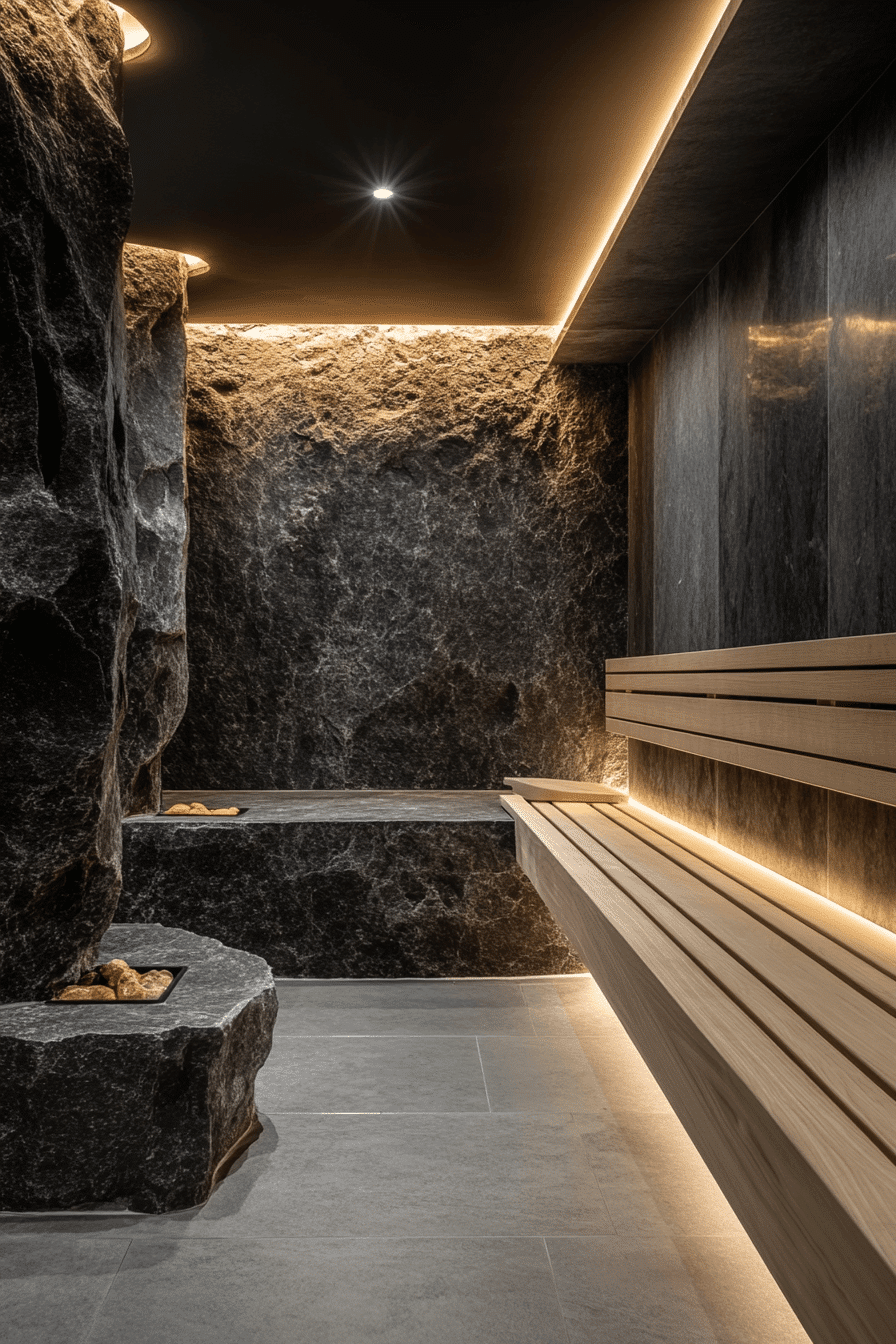 Dark Modern Sauna Style