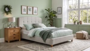 Grey And Sage Green Bedroom